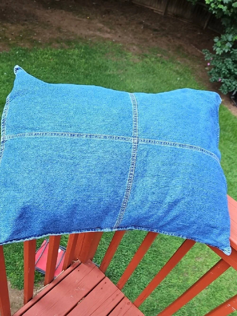 Vintage Y2K 2 Pc Set Tommy Hilfiger Blue Denim Patchwork  Pillow Cases Covers